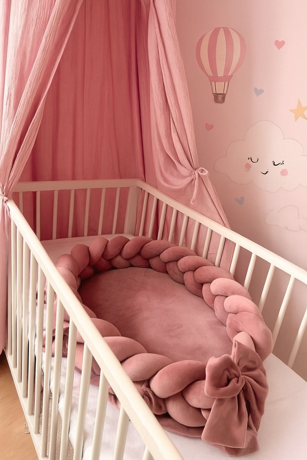 Velvet Straw Braid Baby Nest-Sea Pink