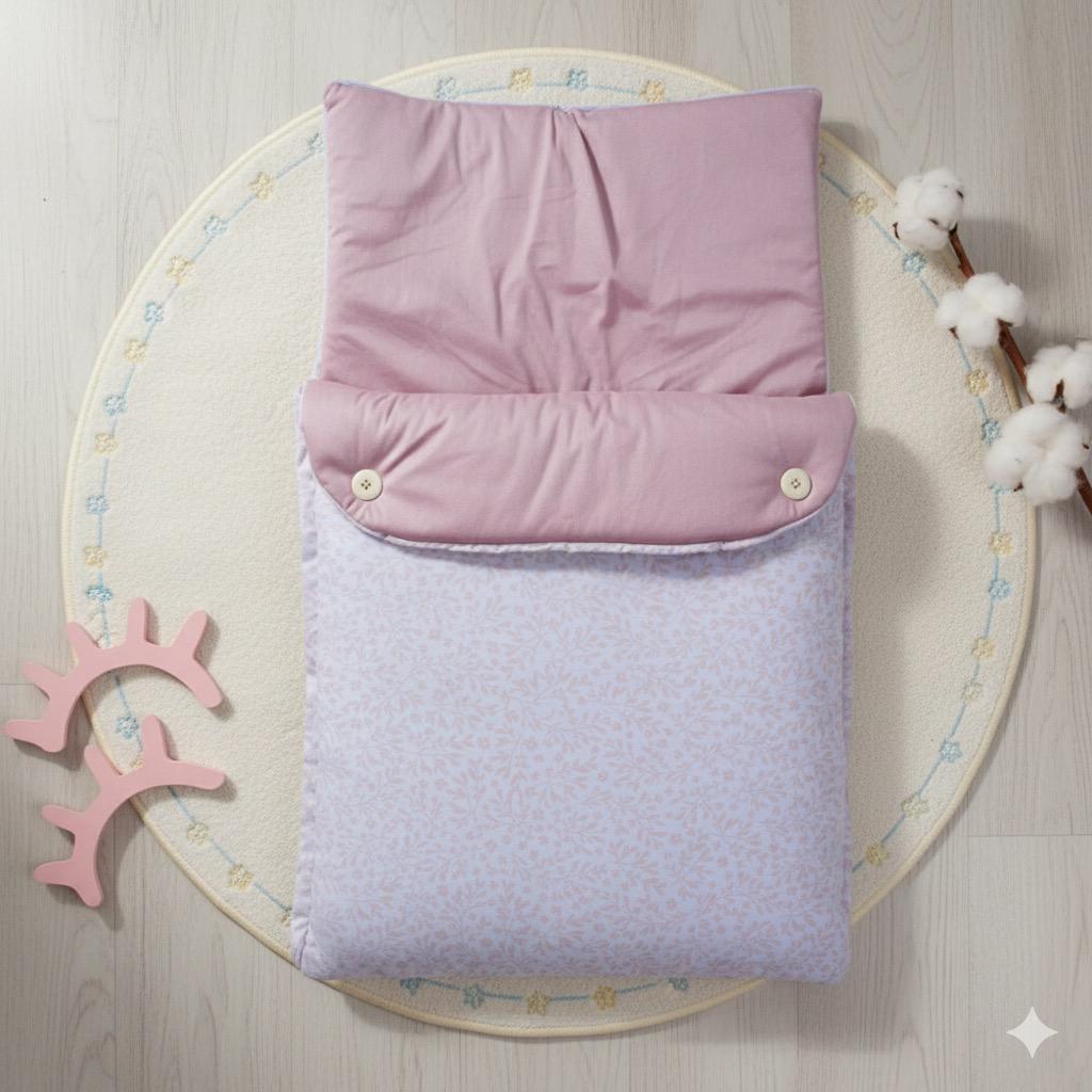 Velvet Hooded Baby Carry Nest-Little Pink Branches