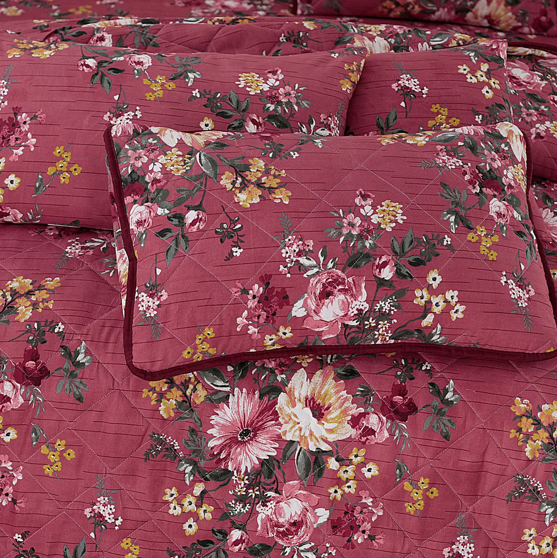 PINK M.Z COTTON COMFORTER SET-7PCS