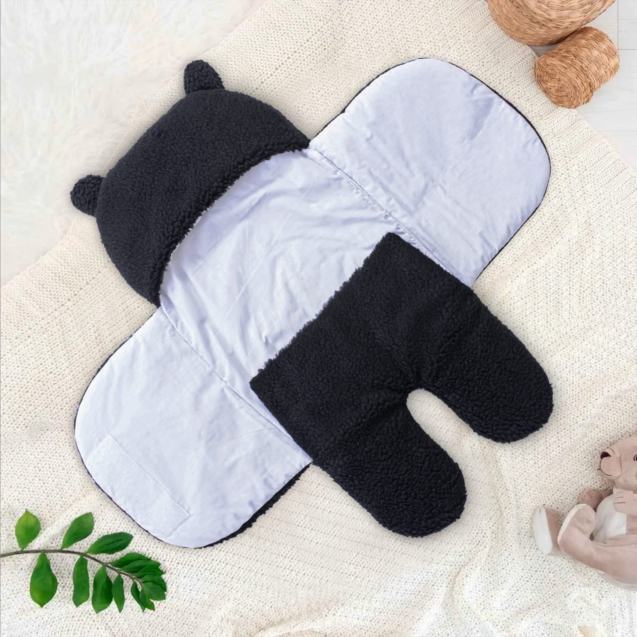 Winter Baby Swaddle Leggy/ Baby Blanket Wrap Quilted-Black