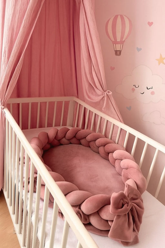 Velvet Straw Braid Baby Nest-Sea Pink