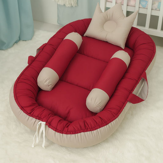Cotton Baby Nest-4pcs- Maroon