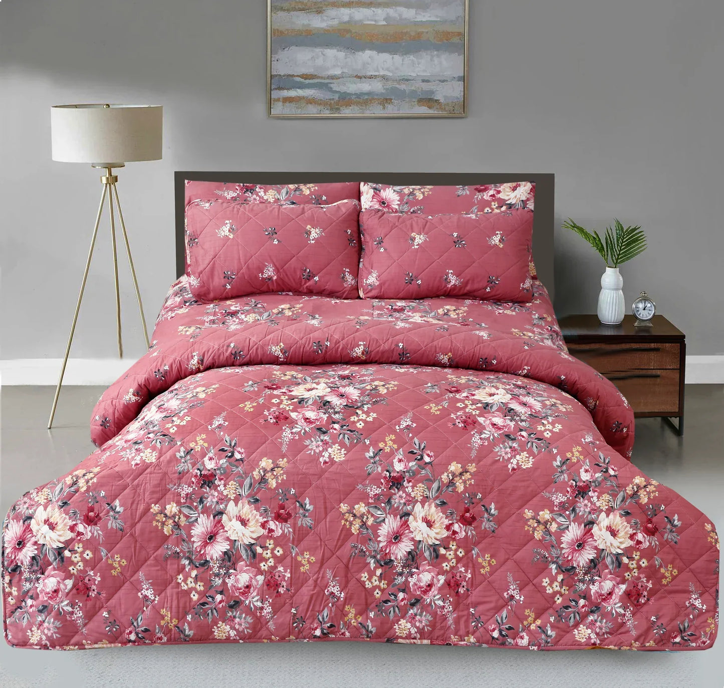 PINK COTTON COMFORTER SET-7PCS