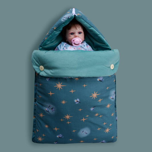 Velvet Hooded Baby Carry Nest- Firefly