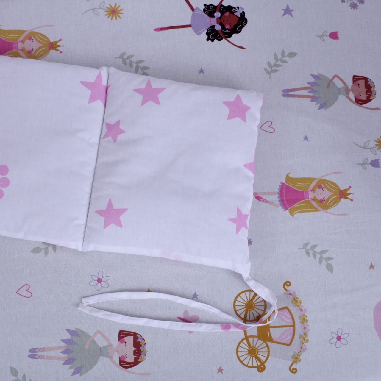 Printed Cotton Baby Cot Set for Girls- 9 pcs