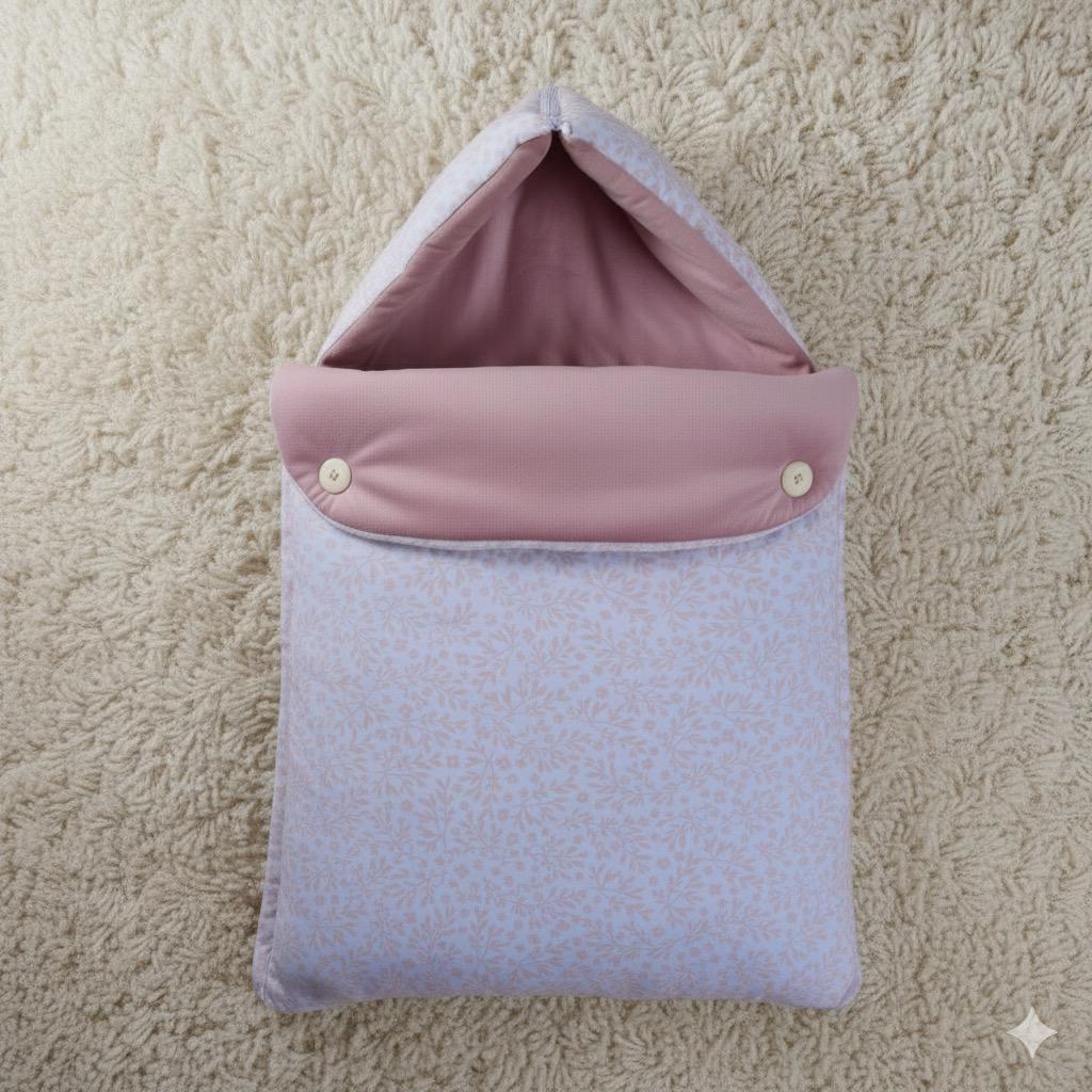 Velvet Hooded Baby Carry Nest-Little Pink Branches