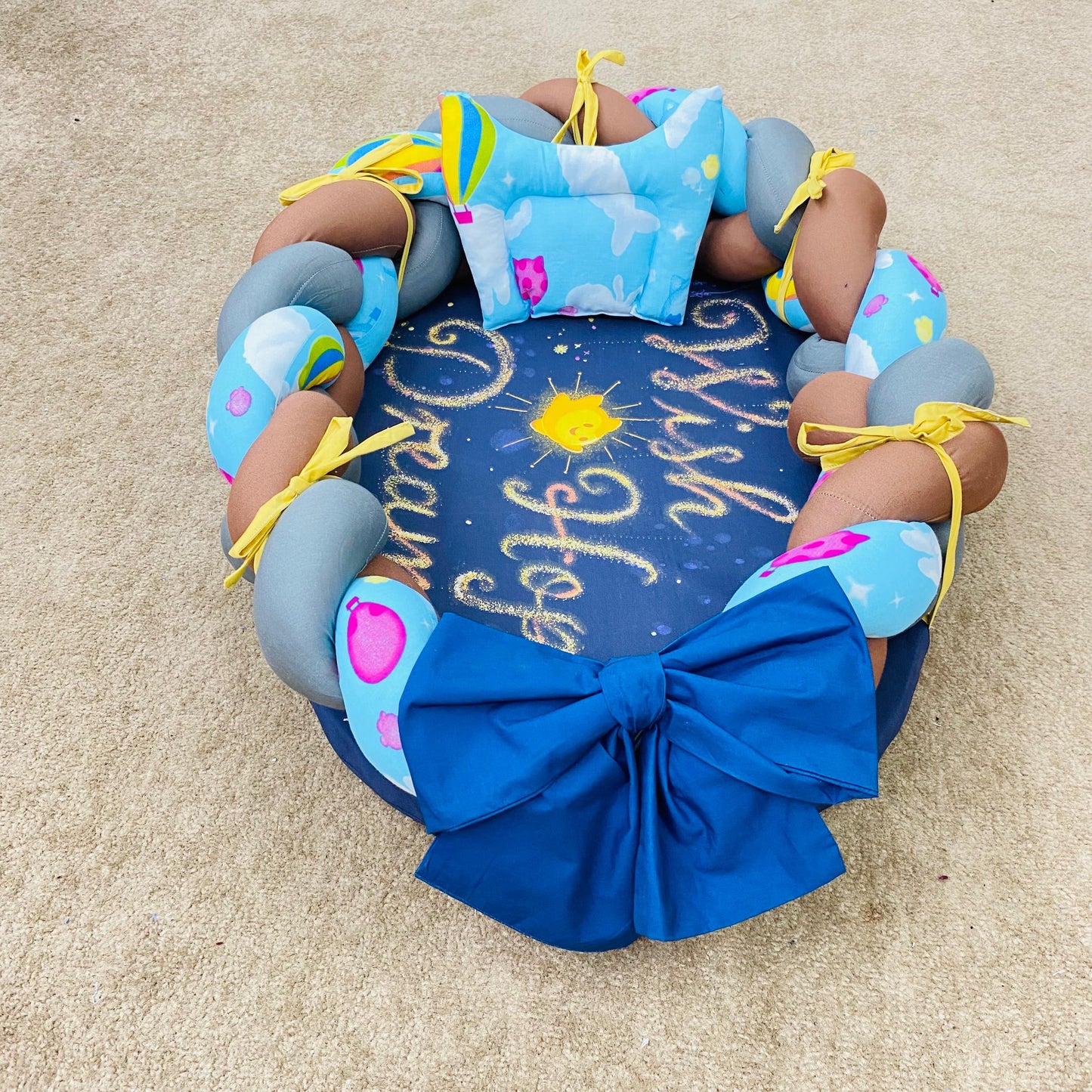 Straw Braid baby Nest with Pillow-Dream