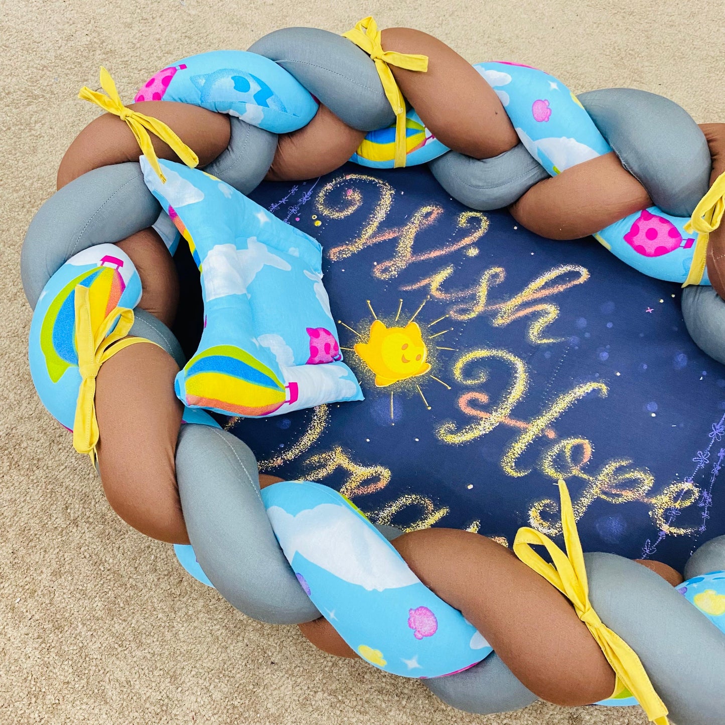 Straw Braid baby Nest with Pillow-Dream