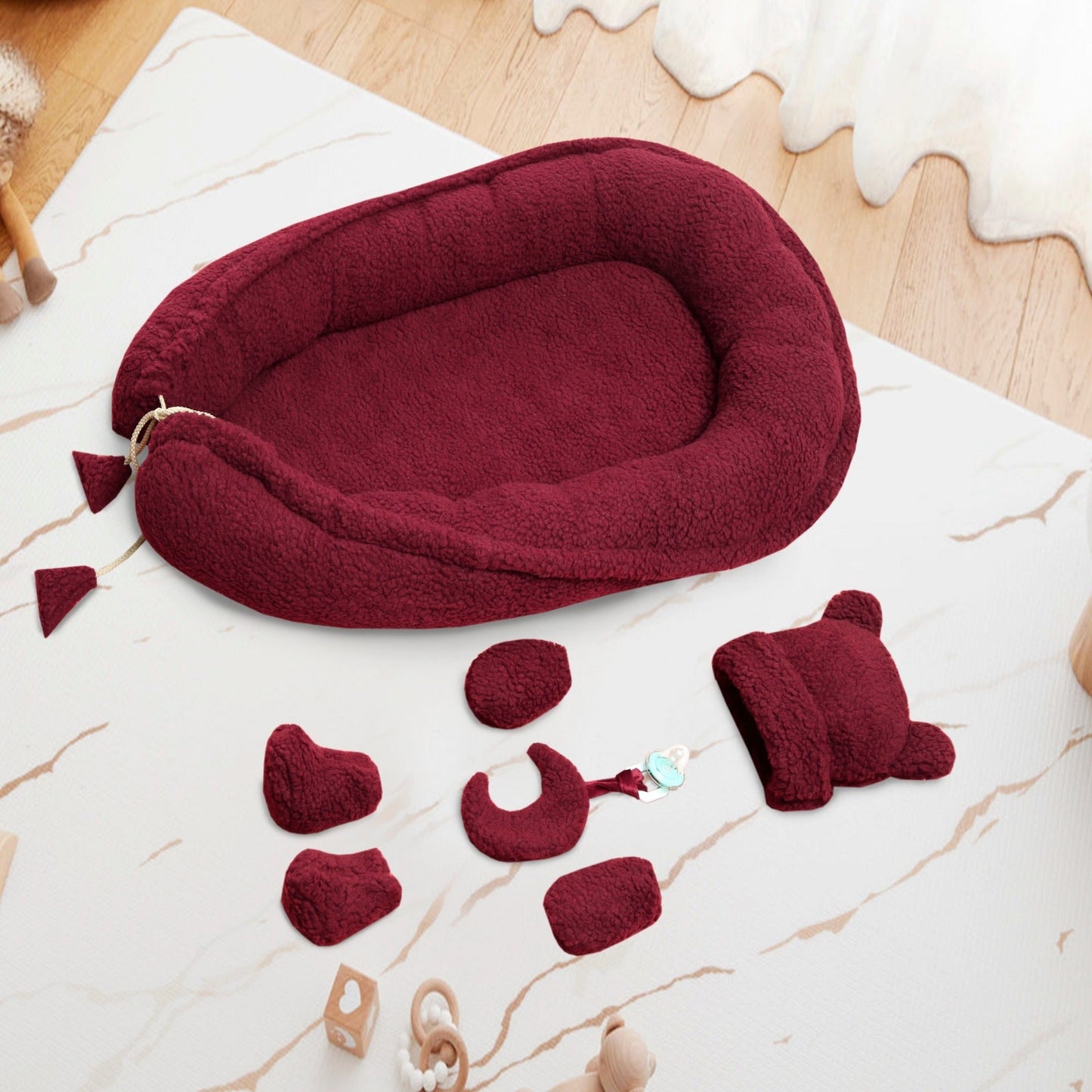 Sherpa Baby Nest Set-Maroon