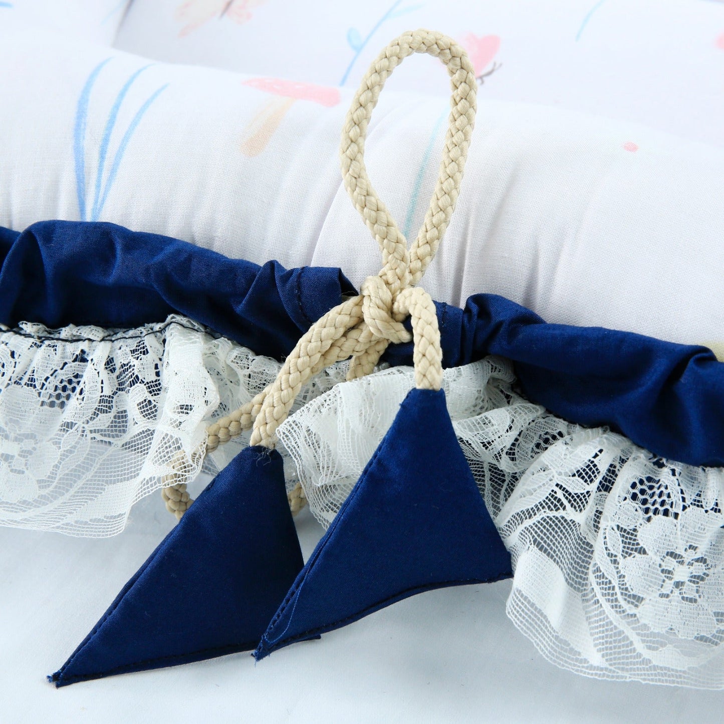 Cotton Baby Nest with Foldable Sleeping Bag- Blue