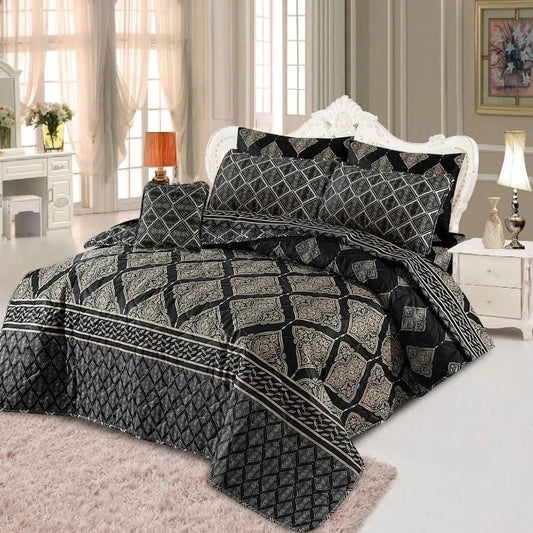BLACK PALERMO COTTON COMFORTER SET-7PCS