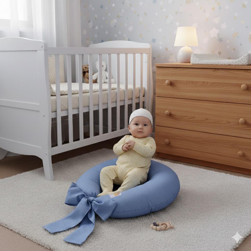 Printed Baby Nursing pillow with removable Cover-Dotted