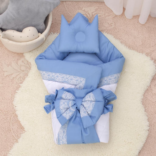 Cotton Baby Foldable Sleeping Bag- Sky Blue