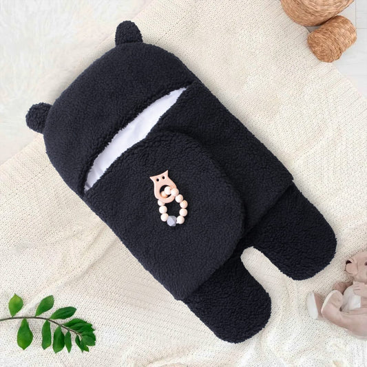 Winter Baby Swaddle Leggy/ Baby Blanket Wrap Quilted-Black