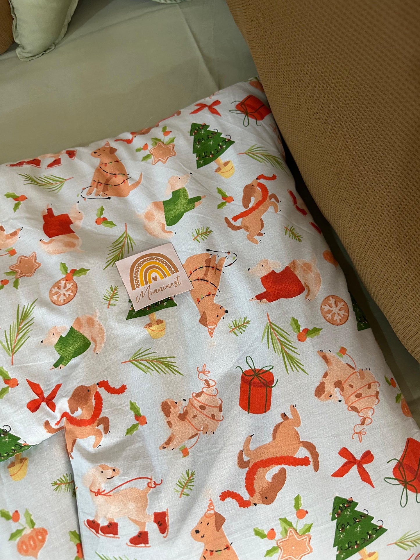 Printed Cotton Baby Cot Set-8 Pcs-Holiday Cheer