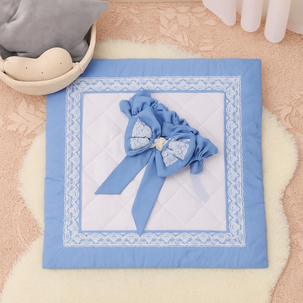 Luxury Cotton Baby Nest with Foldable Baby Sleeping Bag-Sky Blue