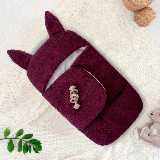 Winter Baby Swaddle/ Baby Blanket Wrap Quilted-Maroon