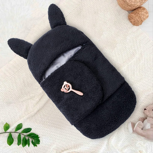 Winter Baby Swaddle/ Baby Blanket Wrap Quilted-Black