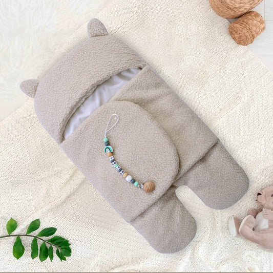 Winter Baby Swaddle Leggy/ Baby Blanket Wrap Quilted-Off white