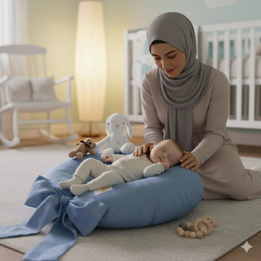 Printed Baby Nursing pillow with removable Cover-Dotted