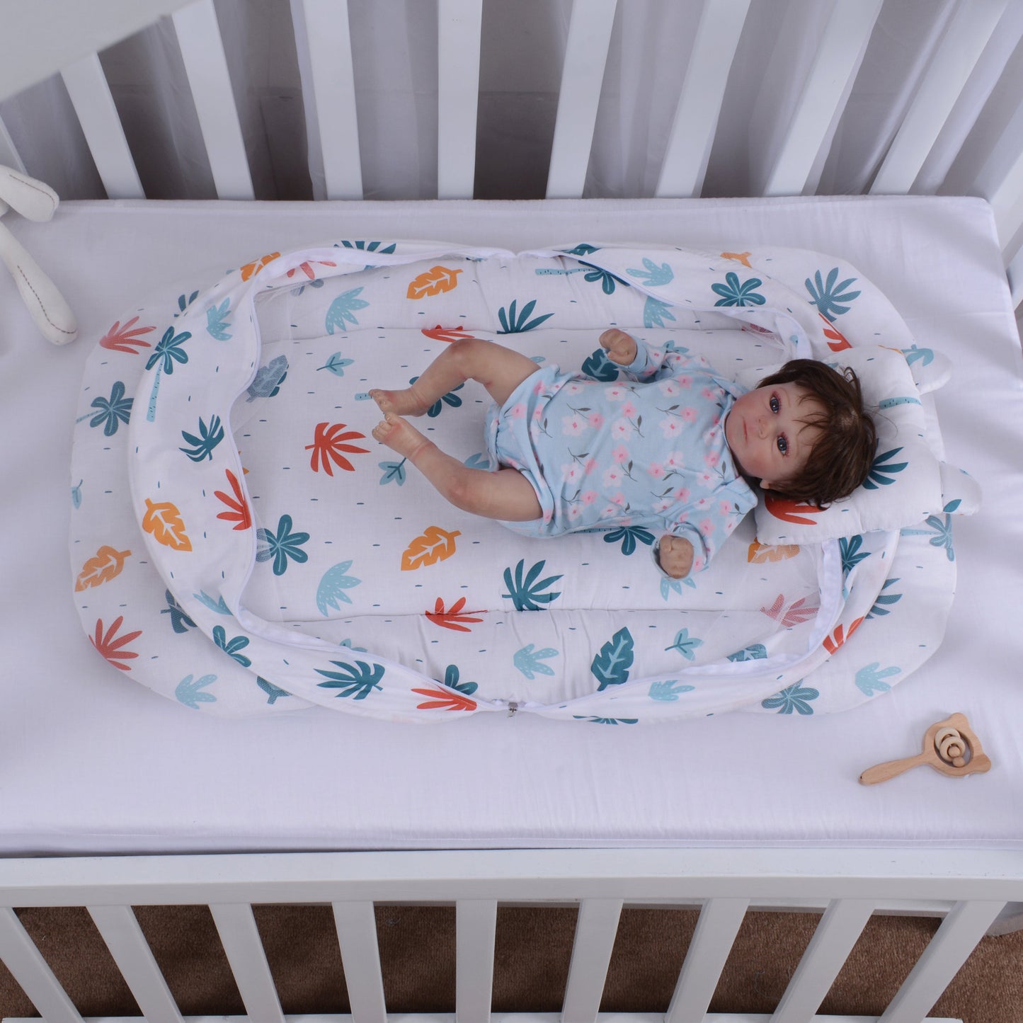 Printed Baby Mosquito Net with Pillow-White Trees