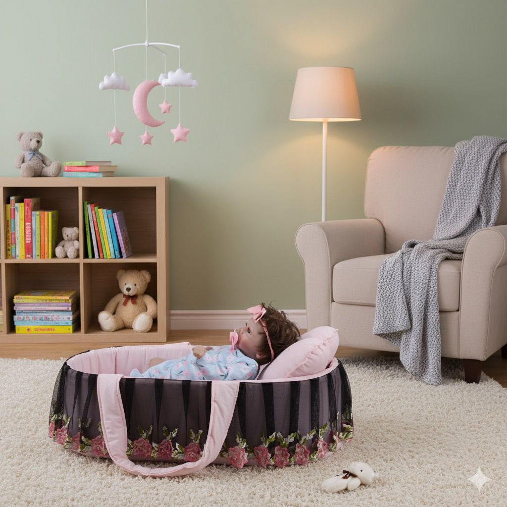 Luxury Cotton Baby Basket-Pink Floral