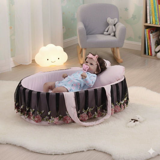 Luxury Cotton Baby Basket-Pink Floral