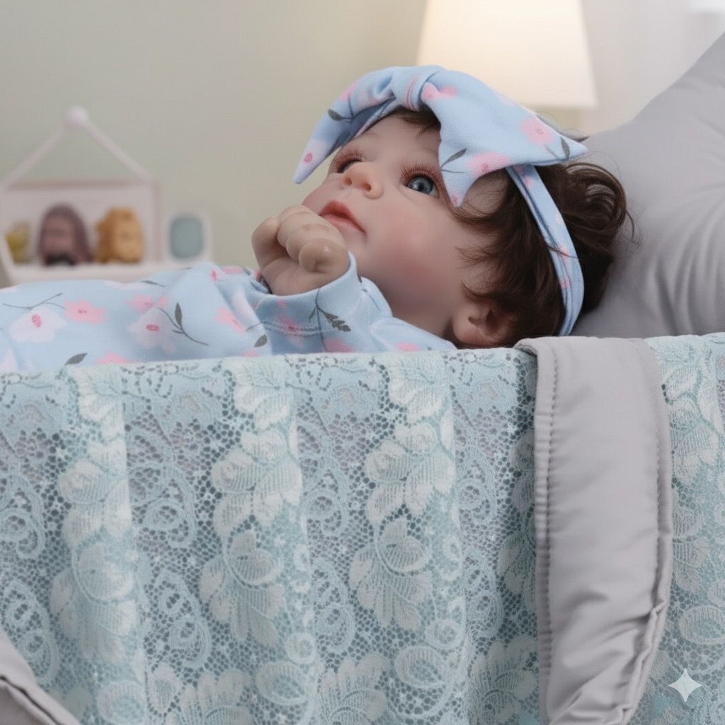 Luxury Cotton Baby Basket-Light Gray