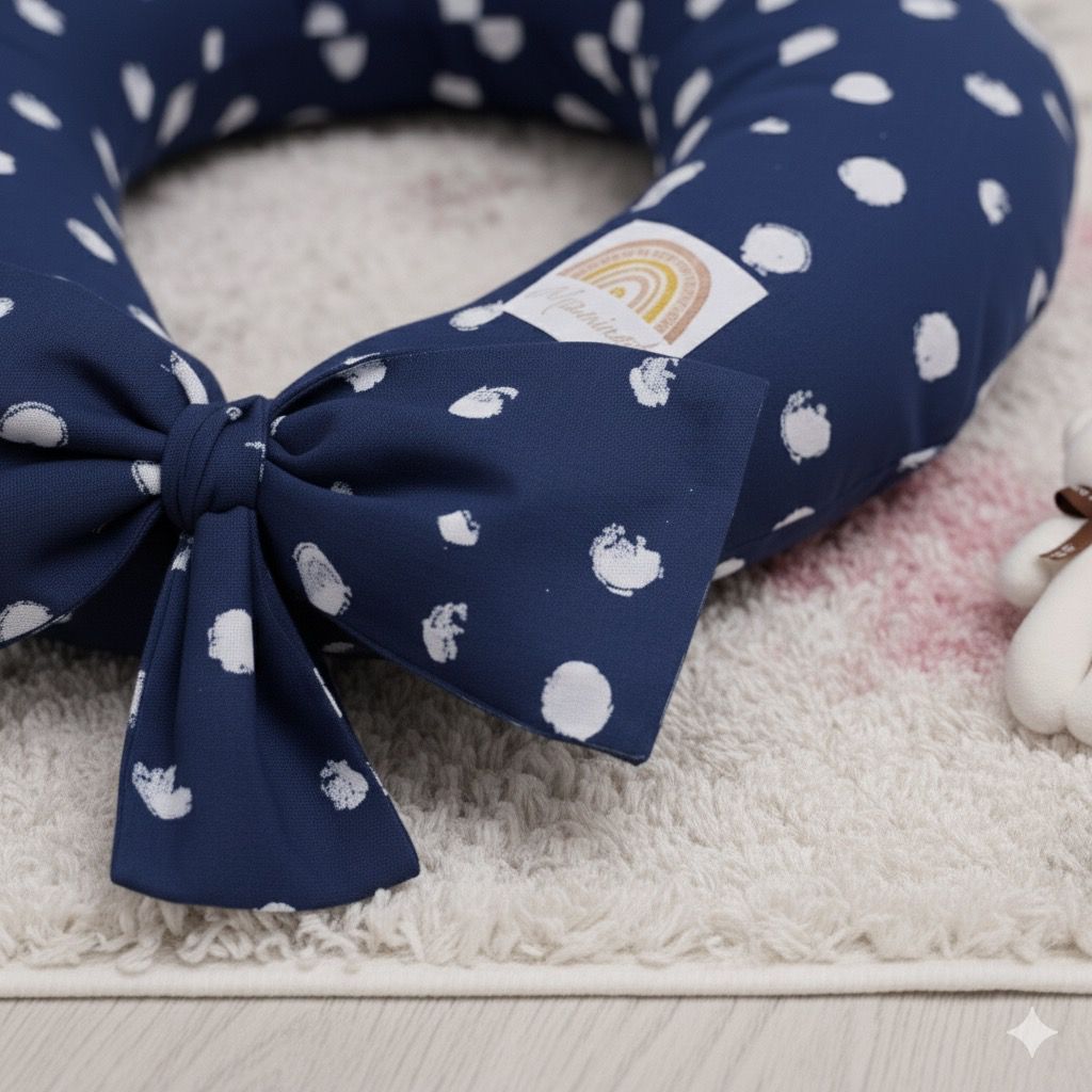 Printed Baby Nursing pillow with Removable Cover-Blue