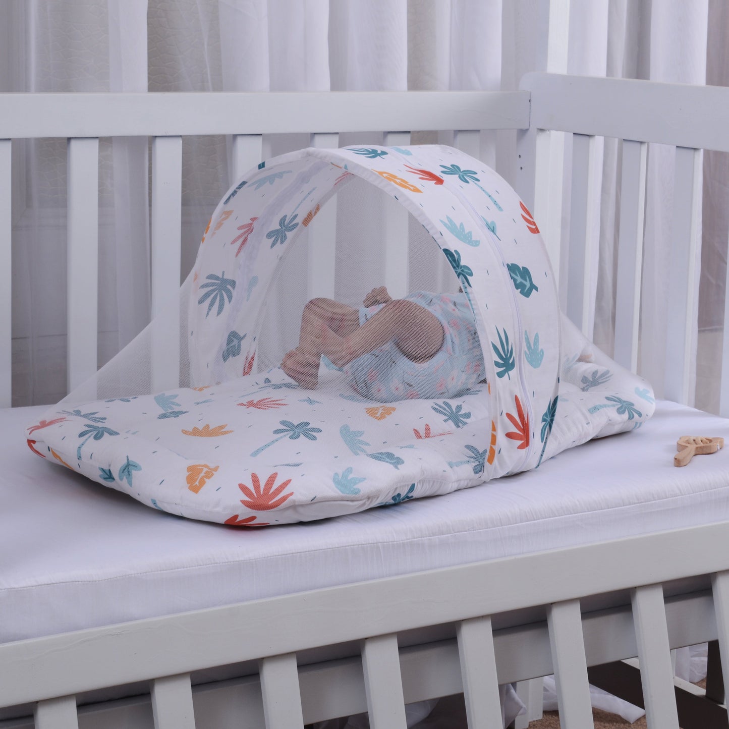 Printed Baby Mosquito Net with Pillow-White Trees